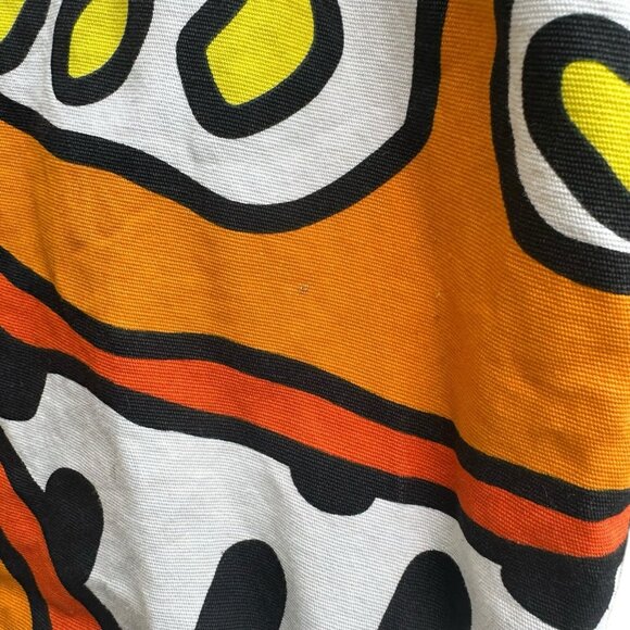 IKEA Treblad Canvas Tote Bag Orange Citrus Yellow Black White Boho Hippie Style - Picture 10 of 11